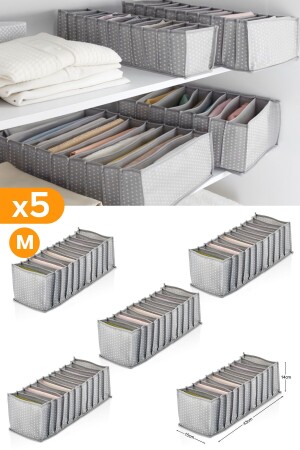 5 Pieces - 11 Compartment Gray Spotted Drawer Organizer – Medium - Serstil