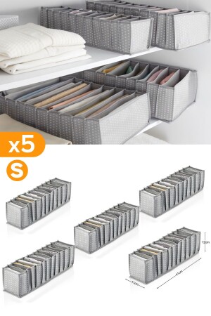 5 Pieces - 11 Compartment Gray Spotted Drawer Organizer – Small - Serstil