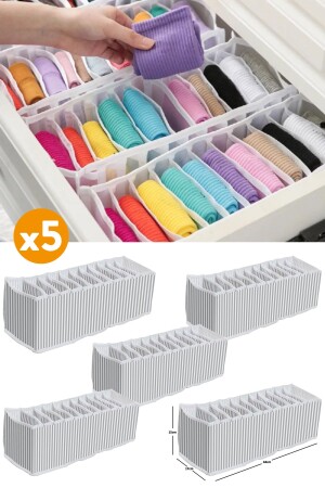 5 Pieces - 11 Compartment In-Drawer Accordion Organizer - Medium 15 X 44 X 17 ESTİ000-5 - ESTİ