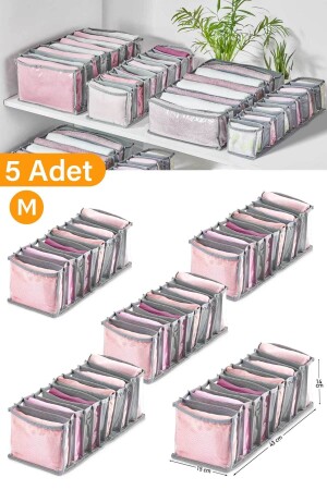 5 Pieces - 11 Compartment Transparent Drawer Organizer – Medium SER146-5A - Serstil