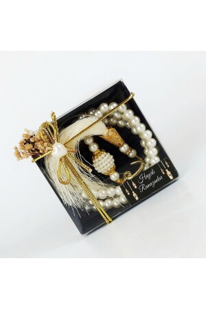 5 Pieces Luxury Ramadan Gift Boxed Pearl Prayer Beads Iftar Table - Quran - Kandil - Mevlid Gift - NEVA KONSEPT HEDİYELİK