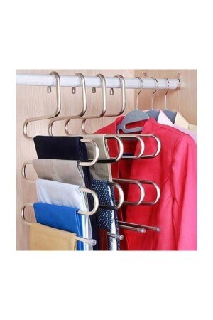 5 Pieces Metallic Wardrobe Smart Chrome Hanger Trouser Hanger CRT129451 - Carat Home