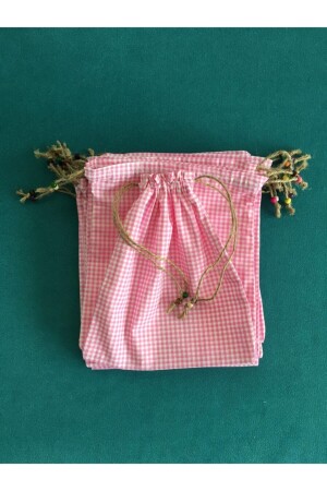 5 Pieces of Pink Gingham Small Size Pulse Bag adaesintisi174 - AdaEsintisi
