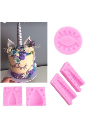 5 Pieces Unicorn Themed Silicone Mold Eyelash-horn-ear 165 - Genel Markalar