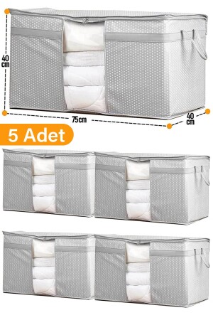 5 Pieces - Window Pillow Quilt Scrap 75 X 40 X 40 Cm - Gray Spotted - Serstil