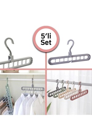 5 Stück multifunktionaler Schrank-Organizer, magischer Kleiderbügel, T-Shirt, Hemd, Kleiderbügel - Glassepet