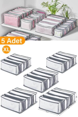 5 Stück – transparenter Schubladen-Organizer mit 8 Fächern – XL SER148-5A - Serstil