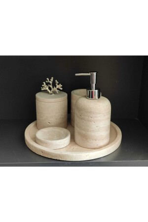 5-teiliges Badezimmer-Set aus Travertin-Marmor 00102 - Polen Stone