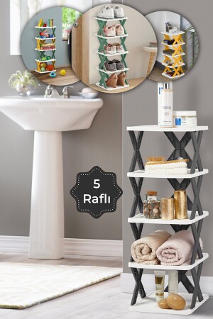 5-Tier Multi-Purpose Organizer Shelf Anthracite - Bathroom Kitchen Room Organizer - Tugomer