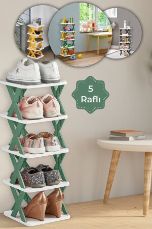 5 Tier Multi-Purpose Organizer Shelf Anthracite - Bathroom Kitchen Room Organizer-Shoe Rack_Toy Shelf - Tugomer