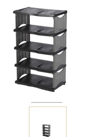 5 Tier Wicker Shoe Rack Black lees205212 - LeesHome