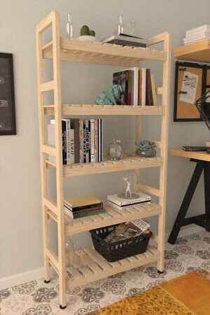5 Tier Wooden Bookshelf 1312154816 - Kollektiv Home