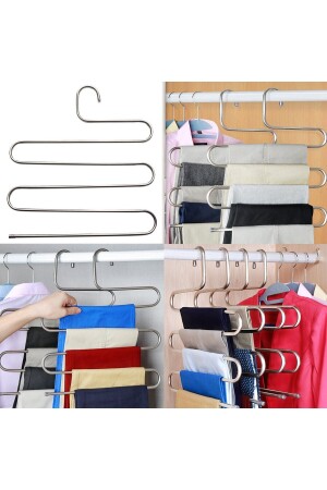 5 Tiers Metal Coat Rack Trousers Hanger Blouse Dress Scarf Headscarf Hanger - Alpanya
