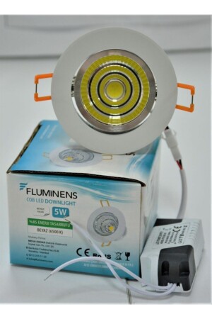 5 Watt Jobled Spot Beyaz Alüminyun Beyaz Kasa 6500 K FL-10629 - FLUMİNENS