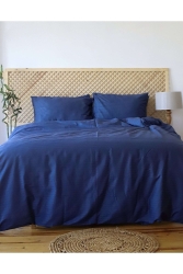 5 Yıldızlı Lüx Otel Tipi Battal Çizgili Saten Nevresim Takımı 180x200 Lastikli Çarşaf Indigo otels2023 - Tekstil Home