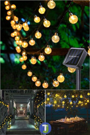 50 Kugeln Led Solar Kristall Garten Dekoration Beleuchtung Gelbes Licht Solarbetrieben - Technojet