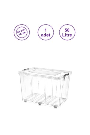 50 Lt Wheeled Storage Container Large Storage Box Pantry Box Toy Box SA-450 - Livonelli