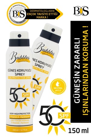 50 SPF Sunscreen Spray Moisturizing Anti-Blemish High Protection Water Resistant 150ml bubbles1002 - bs bubbles cosmetic