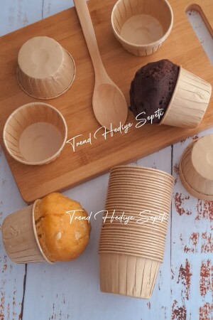 50-teilige Kraft-Muffin-Cupcake-Form, Kuchenkapsel, natürliche Kuchenform – Safari Concept – Airfryer-kompatibel - Trend Hediye Sepeti