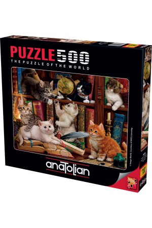 500 Parçalık Puzzle - Kediler Ve Kitaplar - Kod:3618 ANA.3618 - Anatolian Puzzle