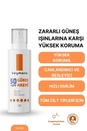 50spf+ Very High Protection Face And Body Sun Cream 100ml 8683302525154 - beymona