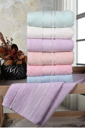 50x90 Cotton Towel Set of 6 Cotton 44 - Göksal Suvari