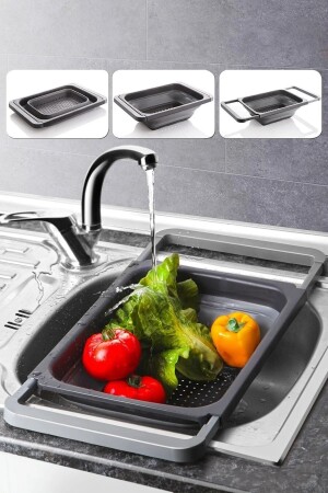 5,5 Litre Silikon Büyük Boy Akordiyon Katlanabilir Lavabo Süzgeci NHKLS01 - Nesto Home