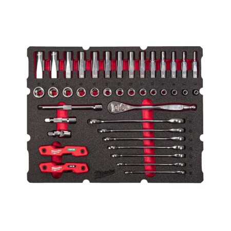 55-piece ratchet and wrench set for MILWAUKEE Packout drawer 3/8