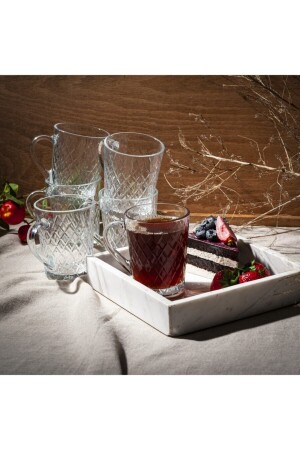55723 Ruby 6-teilige Teetasse mit Henkel EVIDEA4189 - Paşabahçe