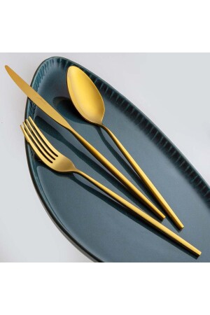 5900 Infinity 84 Piece Titanium Gold Cutlery Set for 12 Persons 500. 01. 01. 7878 - Jumbo