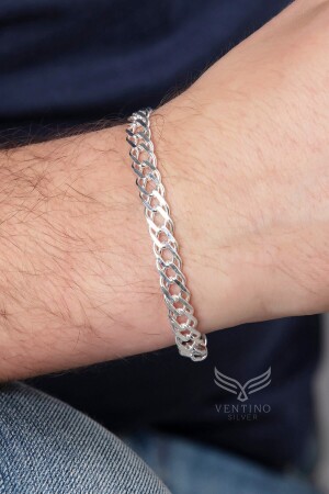 5mm Rambo 925 Ayar Gümüş Erkek Zincir Bileklik Veb-5205 - Ventino Silver