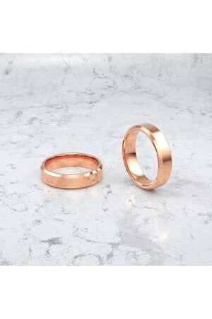 5mm Silver Wedding Ring with Chamfered Edge - Deren Gümüş