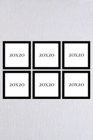مجموعة من الإطار الأسود من 6 قطع 20x20 - Araste Dekorasyon