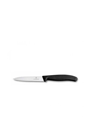 6. 7733 Swiss Classic 10 cm Schälmesser mit Wellenschliff, Schwarz - Victorinox