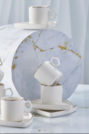 (منيز جيو) 6 أشخاص كوب قهوة من البورتسلين مجموعة 90 ملي 153 03. 06. 06. 8330 - Karaca