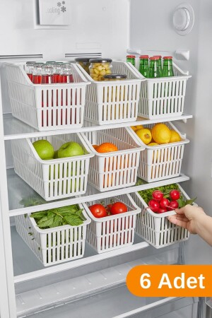 6 Adet - Buzdolabı - Dolap Içi Düzenleyici Organizer - Esti