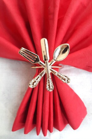 6 Adet Dekoratif Gold Food Style Peçete Halkası - Napkin Ring - Emtory Home