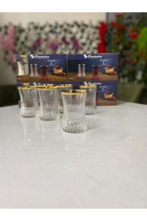 6 Gilded Tea Glasses 050 - Paşabahçe