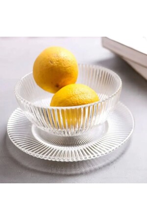 6 Glass Fruit Bowls and 6 Glass Cake Plates - Yenigeldi