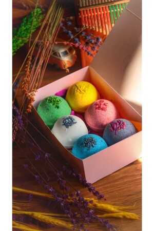 6 Stück 125 Gr. Badekugel mittlerer Größe / Feuchtigkeitsbombe / Badebombe 013 - COLOURFUL MASAL