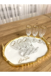 6 Lı Lara 115 Cc Ayaklı Kahve Yanı Su Bardağı YMMKK14 - CARMEN SOFT paris