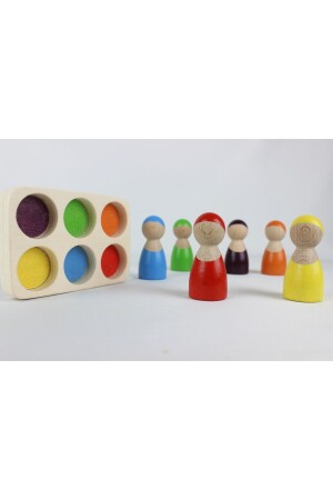 6 Lı Waldorf Gökkuşağı Insan Figürleri WİF6 - aliwooden