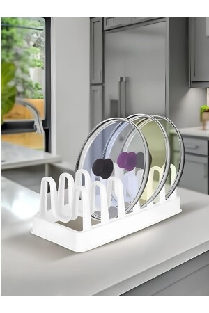 6 Lid Capacity Pot - Pan Lid Organizer - Lid Stand in the Kitchen Cabinet - Practials