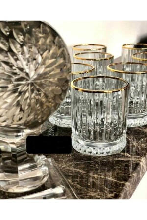 6-pack Elysia Gold Gilded - Elysia Gold 210 Cc Water Glass - Soft Drink Glass -r paşabahçe-6-pack GoldElysia210cc - Paşabahçe
