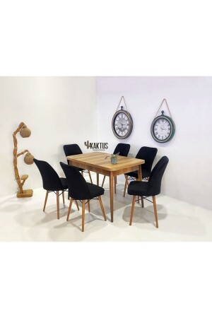 6 Person Extendable Table Chair Set Kitchen Table Set Living Room Table Dining Table Table Set mia114 - Kaktüs Avm