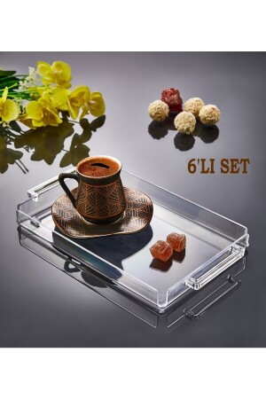 6-Piece Acrylic Presentation Tray with Handles Decorative Tray AS-6KT - ASlife Home