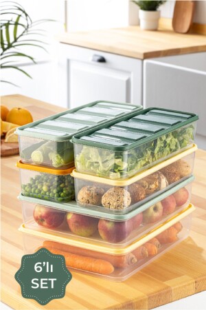 6-Piece Bella Refrigerator Organizer 2x (3-5 Liters) 4x (1-65 Liters) - Vienev