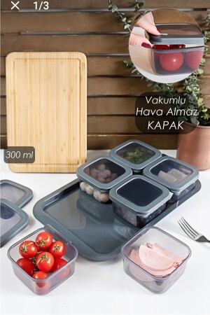 6-Piece Breakfast Set with Silicone Lid Tray ahir46 - AHİR TİCARET