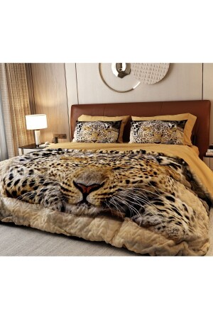 6 Piece Brown Leopard All Season Pique Set ALCP1010 - ALACA HOME COLLECTİON