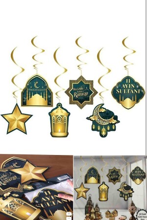 6 Piece Ceiling Ornament Welcome Ya City Ramadan Eid Pendant Lamp Religious Islamic Home Venue Ramadan Iftar Ornament - Parti Dolabı